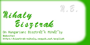 mihaly bisztrak business card